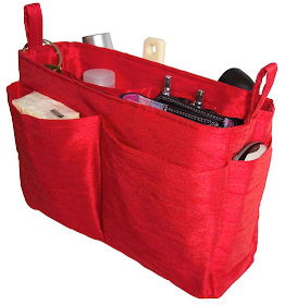 handbag organizer, red