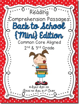 Back to School Comprehension Cover
