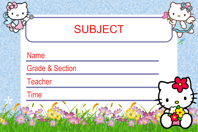 Editable Subject Label Hello Kitty 01 Character