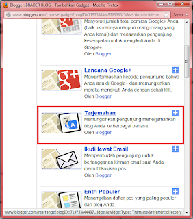 Memasang Widget Terjemahan/Google Translate di Blog