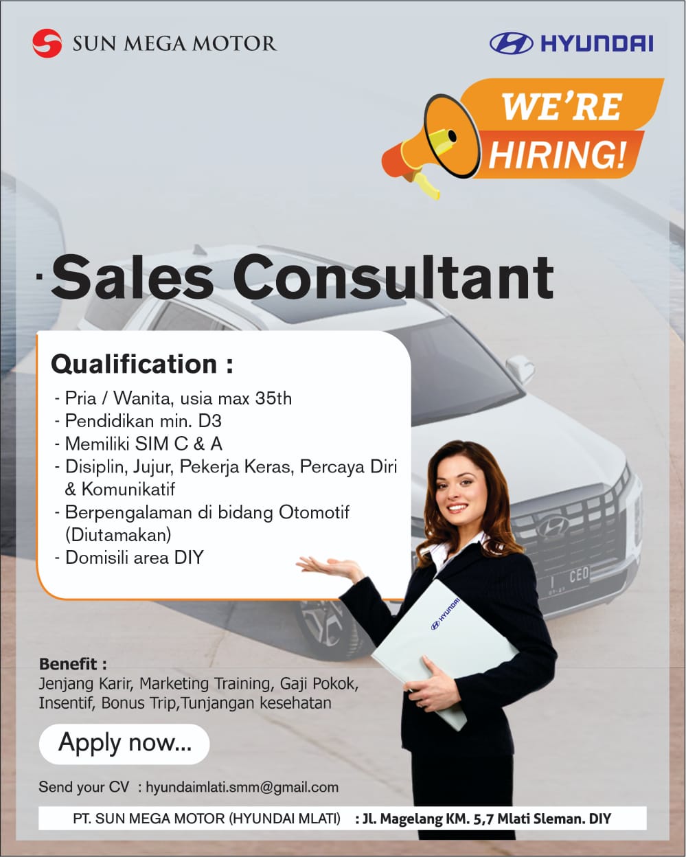 Loker Sales Consultant PT Sun Mega Motor Sleman
