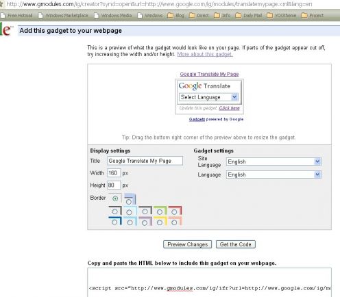  Google Gadget Translate