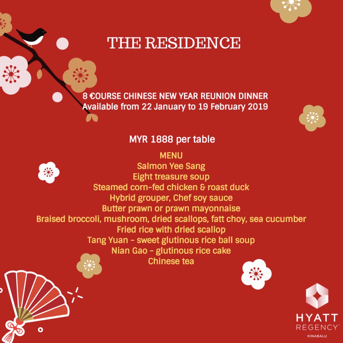 CHINESE NEW YEAR OFFERINGS AT HYATT REGENCY KINABALU