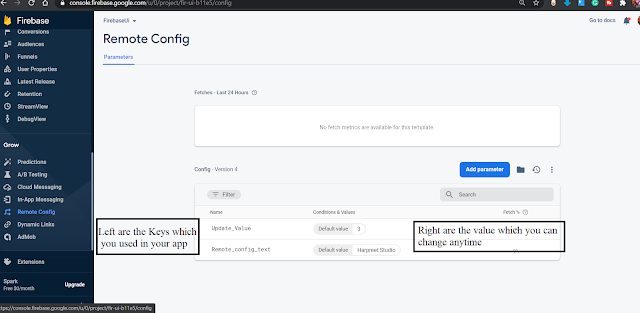 Firebase Remote Config parameter values