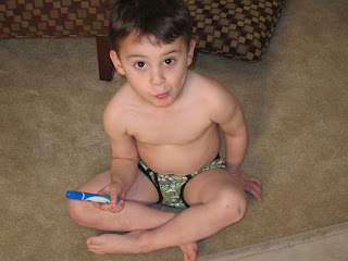 Do the underpants enhance or undermine his studious expression?