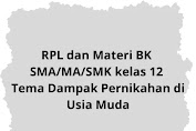 RPL dan Materi BK SMA/MA/SMK kelas 12 Tema Dampak Pernikahan di Usia Muda