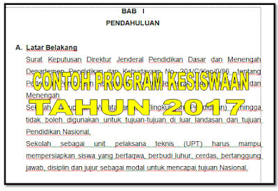 Contoh Program Kerja Kesiswaan Semua Jenjang Tahun 2018