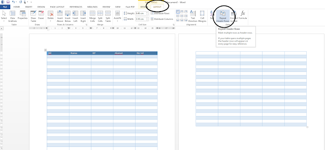 Tutorial Microsoft Word - Pengulangan Header (table)