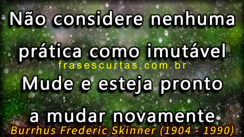 Não considere nenhuma prática como imutável. Mude e esteja pronto a mudar novamente