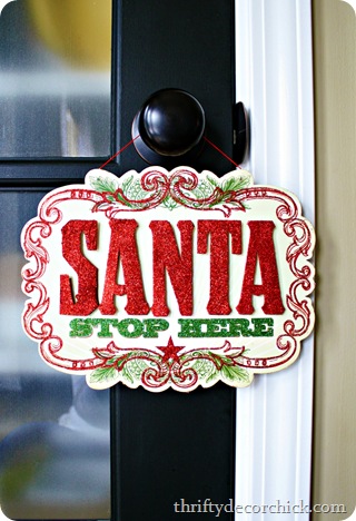 santa stop here sign