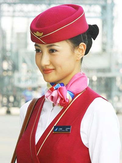 Flight attendant look cute with dressing