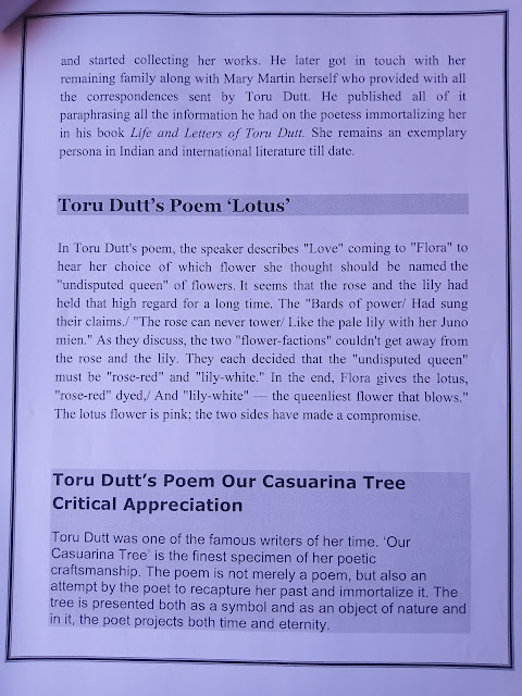 Toru Dutt as a nature poet project for M.A.