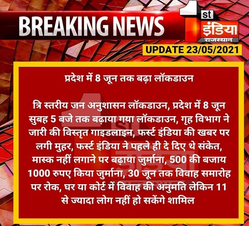 Rajasthan Lockdown News Today