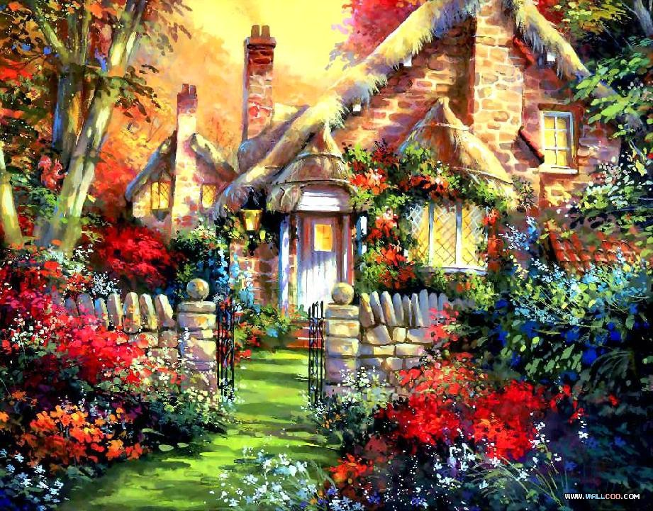 Jim Mitchell's Painting   cottage charm2   wallcoo