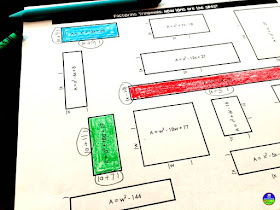 Fun with quadratics - a factoring trinomials activity where students find the areas of rectangles by factoring