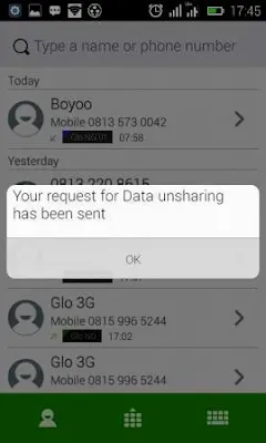 how to unshare data on glo brownwhitepages