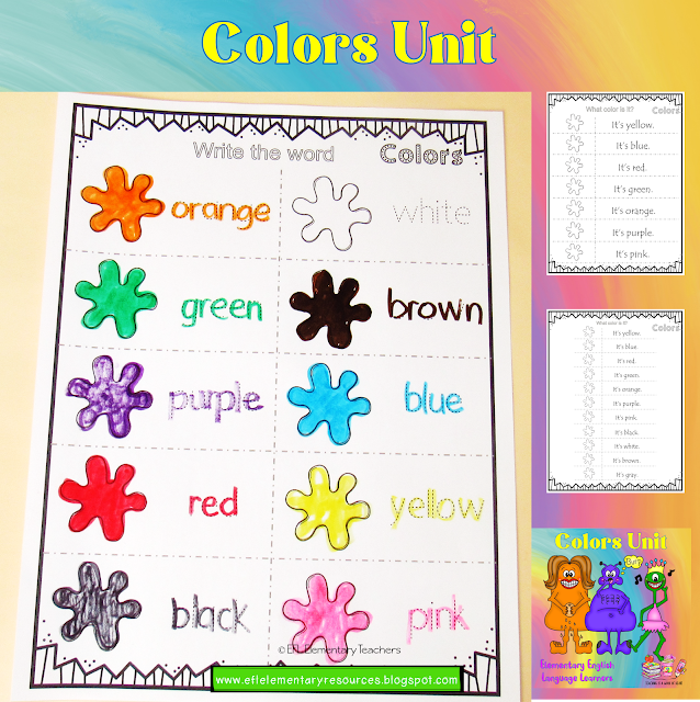 read and color set of worksheets