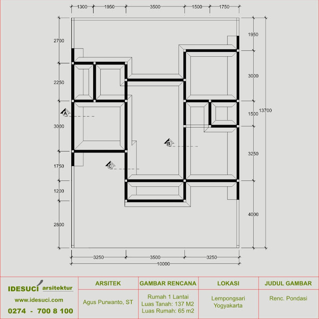 Rencana pondasi rumah 1 lantai