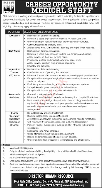 DHA Lahore Jobs Opportunities 2023