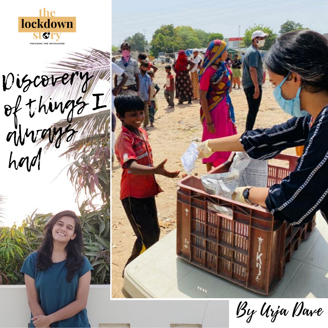 Urja Dave serving the needy people and providing them food in the time of pandemic