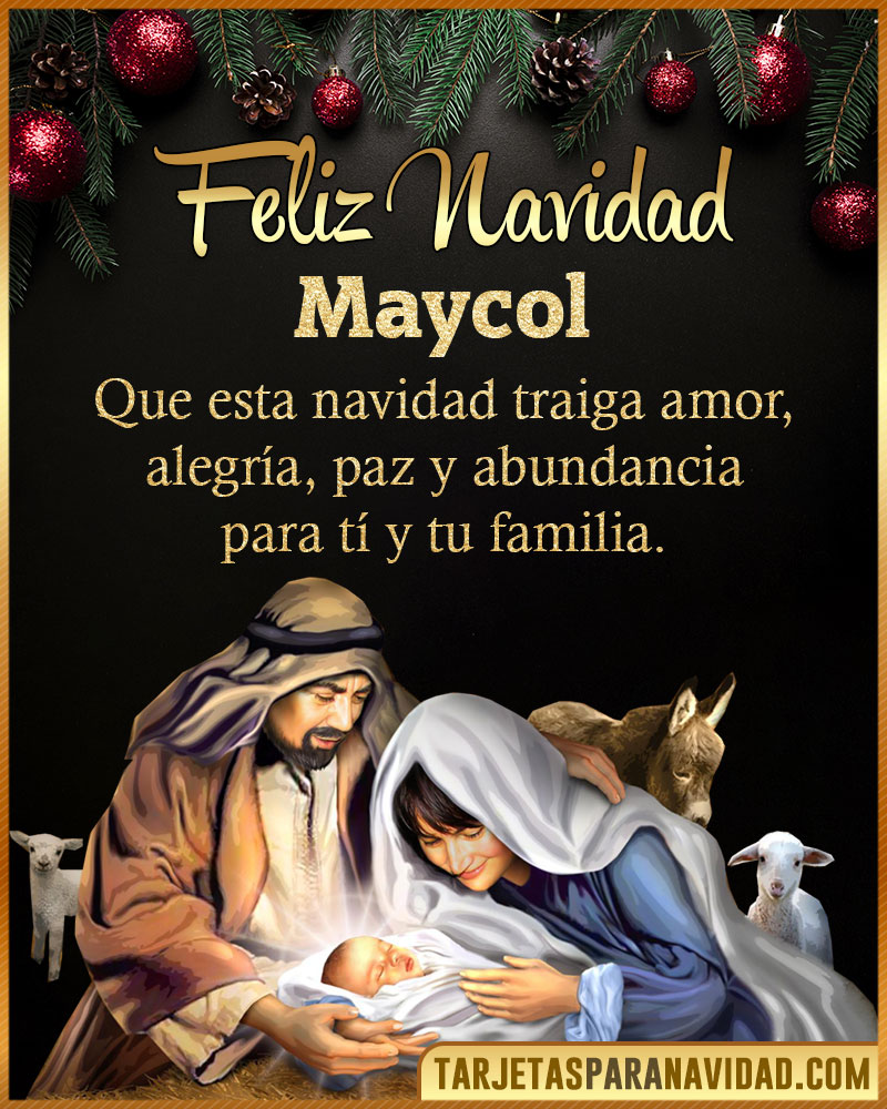 Tarjeta bonita de Navidad para Maycol