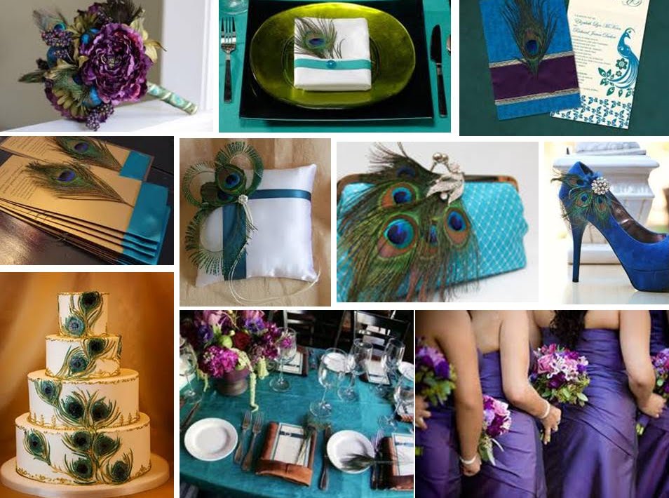 a wedding with style A peacock themed wedding with a mixture of teal