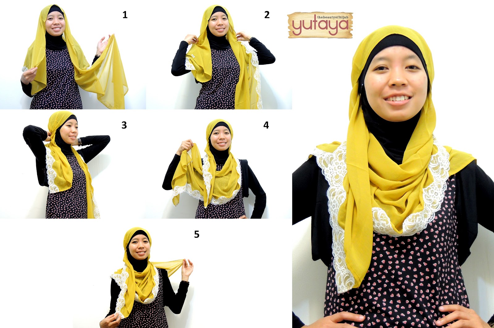 25 Gambarnya Tutorial Hijab Pashmina Renda Tahun 2017 Tutorial