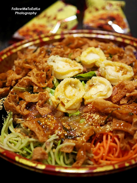 Health-Tealicious Abalone Yee Sang with Passion Fruit Sauce infused with Long Jing Tea