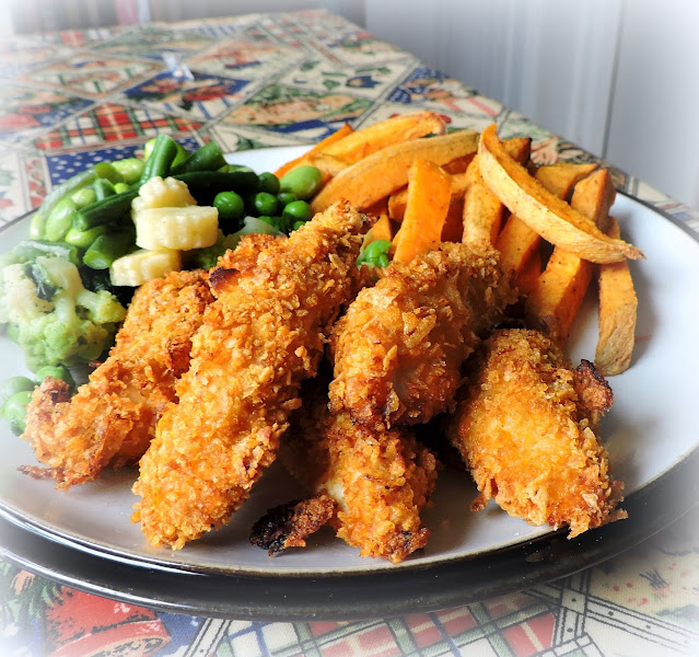 Guilt Free Chicken Strips & Sweet Potato Fries