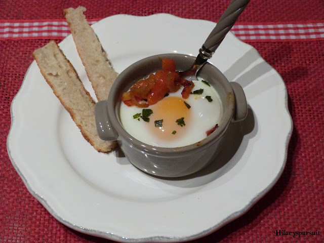 Oeuf cocotte à la basquaise 