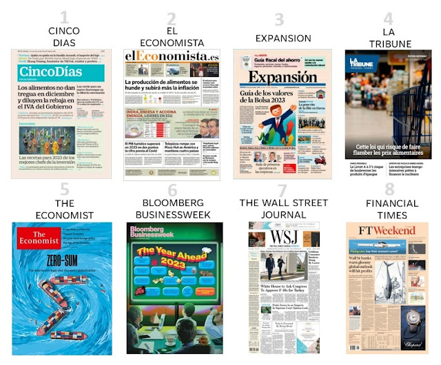 PORTADAS PRINCIPALES DIARIOS Y SEMANARIOS ECONOMICOS · Fin de Semana del 14 y 15 de Enero de 2023