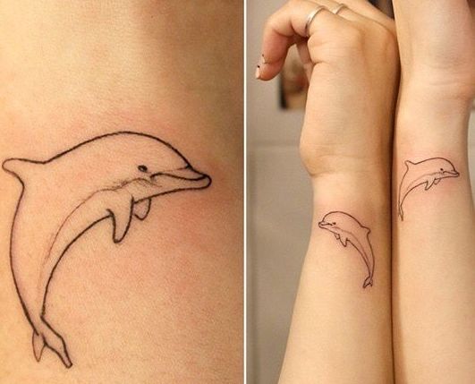 Dolphin-Silhouette-Wrist-Tattoo