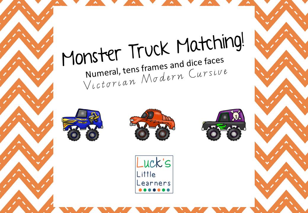 http://www.teacherspayteachers.com/Product/Monster-Truck-Matching-with-numbers-tens-frames-and-dice-faces-1348505