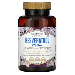 ReserveAge Nutrition, ресвератрол, 250 мг, 60 растительных капсул