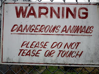 Greater Vancouver Zoo - warning sign