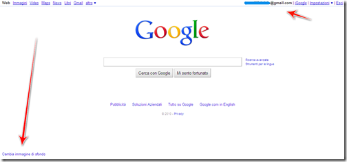 come inserire immagine homepage google