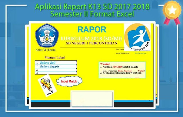 Download Aplikasi Raport K13 SD Semester 2