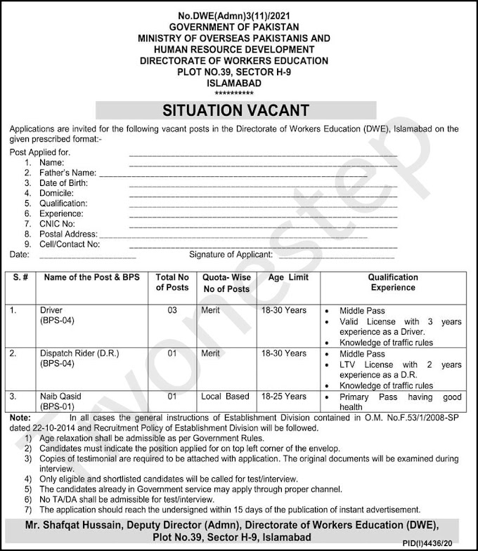 jobs in pakistan islamabad government jobs in islamabad