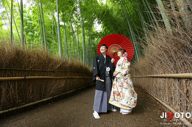 京都の嵐山でロケーション撮影