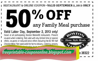 Free Printable Boston Market Coupons