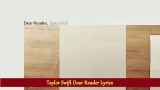 Taylor Swift Dear Reader Lyrics