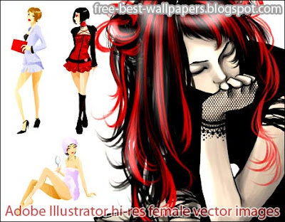 Download Free Best Windows XP-VISTA Wallpapers-Adobe Illustrator hi-res female vector images