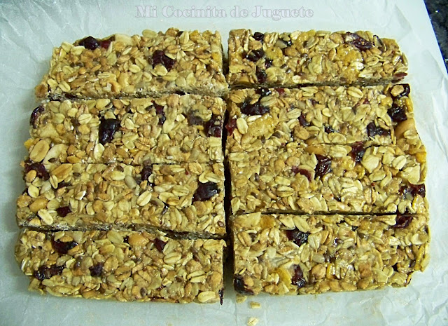 Barritas de Muesli con Arándanos y Chocolate Blanco