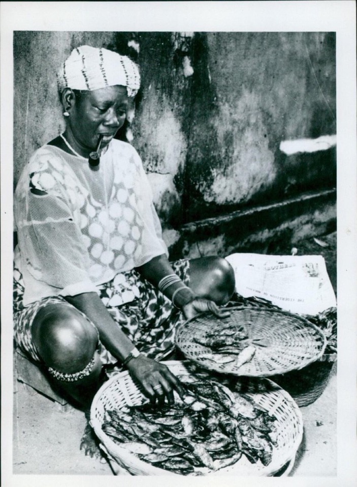 1961 Photo Of A Woman Smoking A Pipe At Makoko Village Lagos