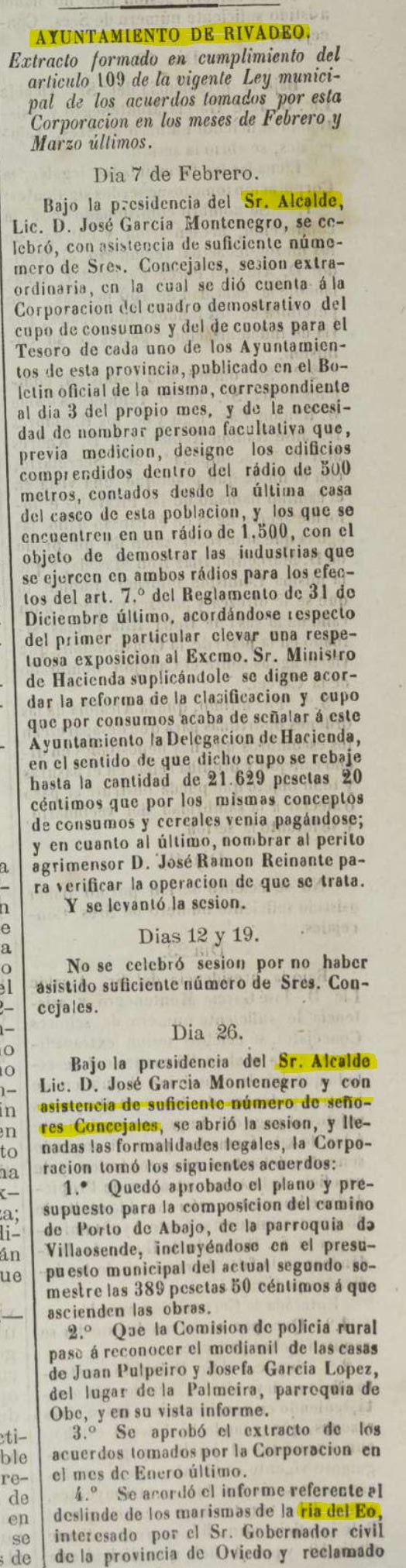 añu 1882: Ría del Eo nel Ayuntamientu de Ribadeo