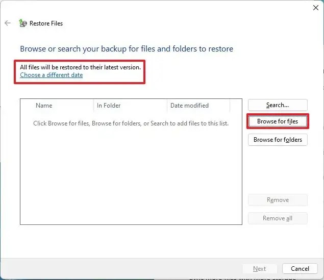 select file recovery windows 11 backup