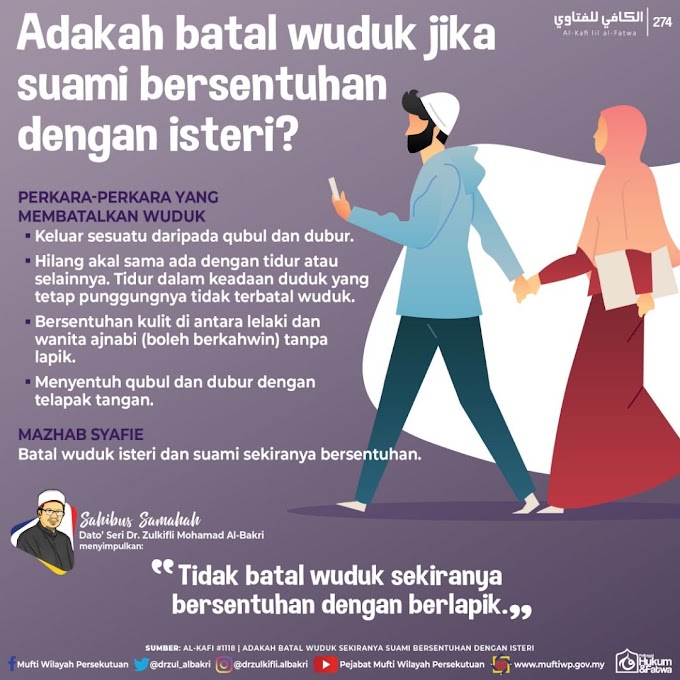 Batalkah Wuduk Suami Isteri Jika Bersentuhan? 