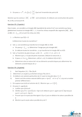 devoir de contrôle 1 mathématiques bac Math