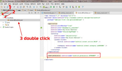 add android.permission.Internet user permission in android 