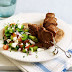 lamb skewers with turkish salad